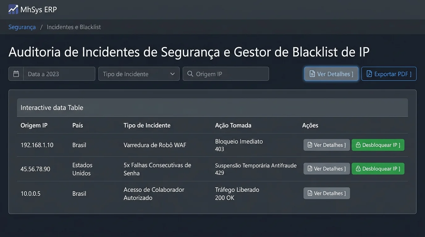 Auditoria de Incidentes de Segurança e Blacklist de IPs